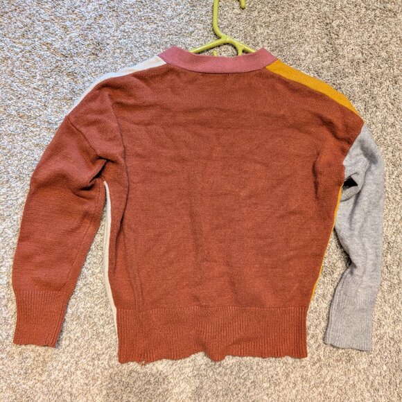 Color block women's sweater cardigan size small - Picture 2 of 5